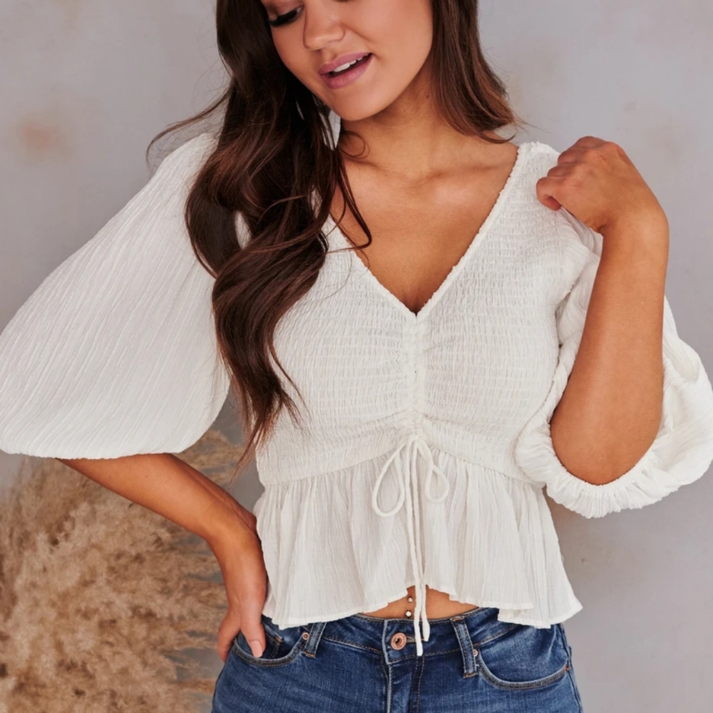 RESERVED DONT BUY None Of Your Concern Smocked Top